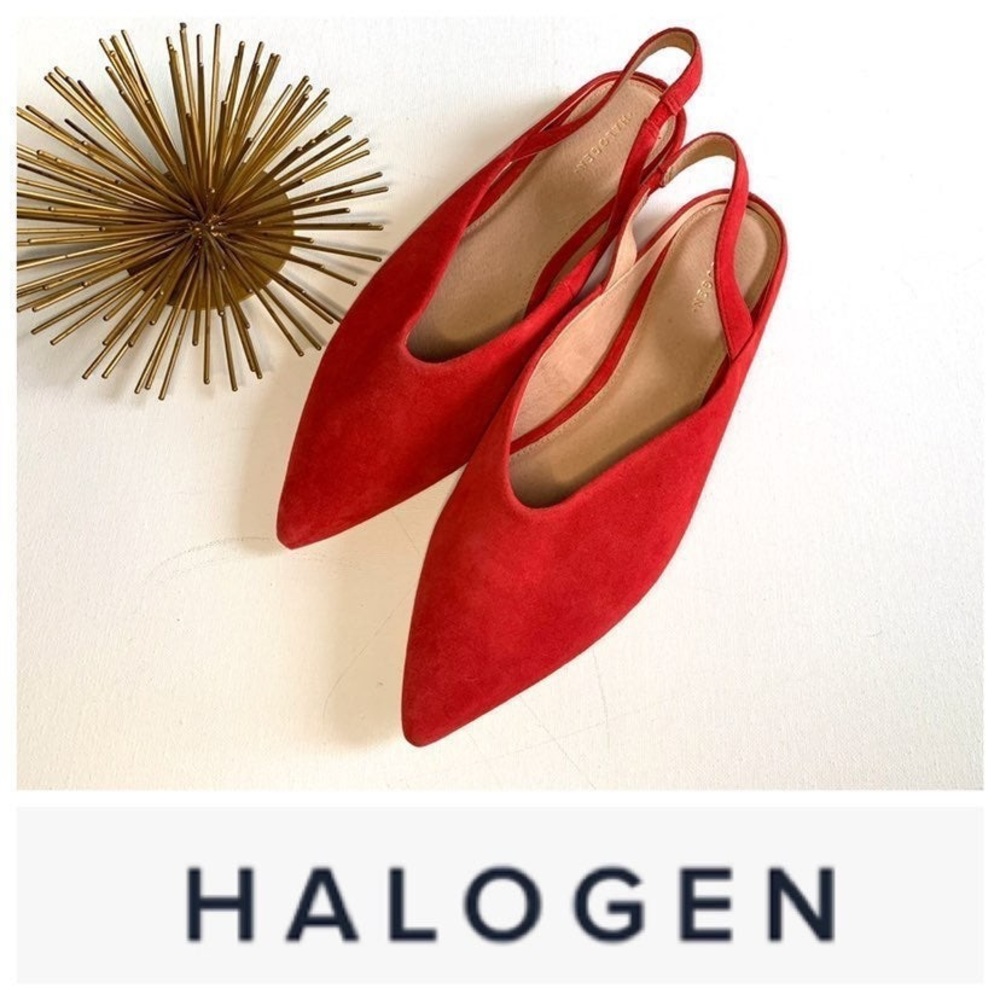 Halogen - Sadie Slingback Flat 
red suede / 10